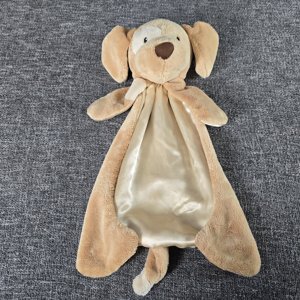 Baby Gund Spunky Huggybuddy Beige Dog Satin Plush Security Blanket Lovey